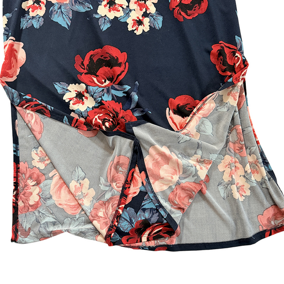 XXS Floral rose maxi skirt with slit Valentine skirt bedspread floral print maxi - Picture 3 of 7